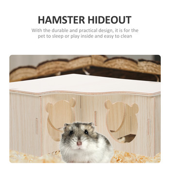 House Wooden Habitat Multifunctional Hamster Hideout Creative Hamster Hiding Place for Guinea Home Δώρο