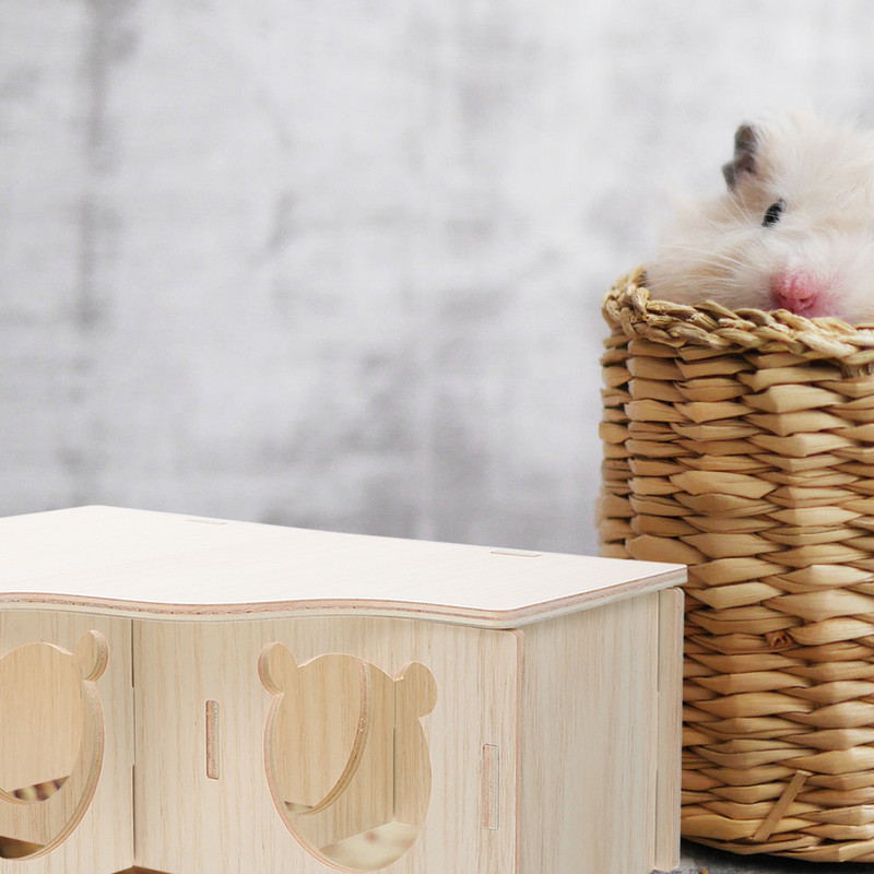 Casă Habitat din lemn Ascunzătoare multifuncțională pentru hamsteri Ascunzătoare creativă pentru hamsteri pentru cadou acasă din Guineea