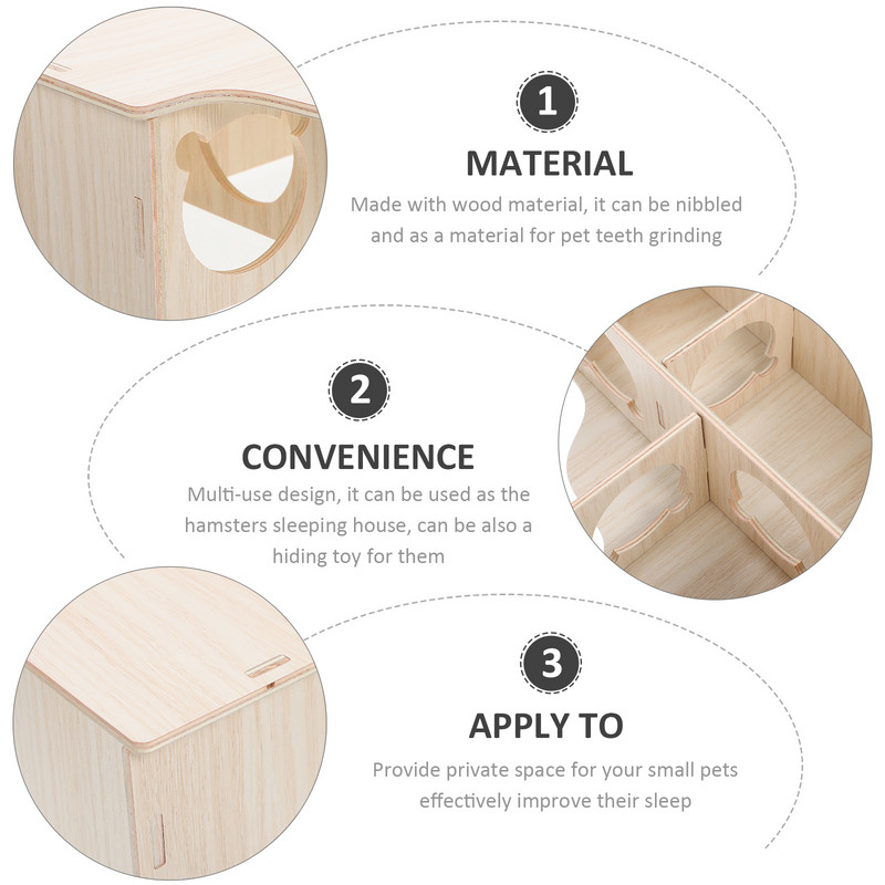 Casă Habitat din lemn Ascunzătoare multifuncțională pentru hamsteri Ascunzătoare creativă pentru hamsteri pentru cadou acasă din Guineea