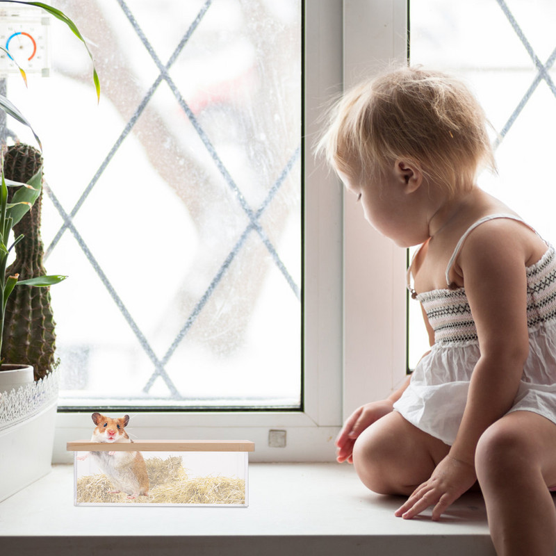 Χάμστερ Sand Bath Box Δοχείο Μικρή μπανιέρα Σπίτι μπάνιου Ζώο τσιντσιλά Μπάνιο κατοικίδιων ζώων Χάμστερ κατοικίδια ζώα Hideoutgerbil Κλουβί