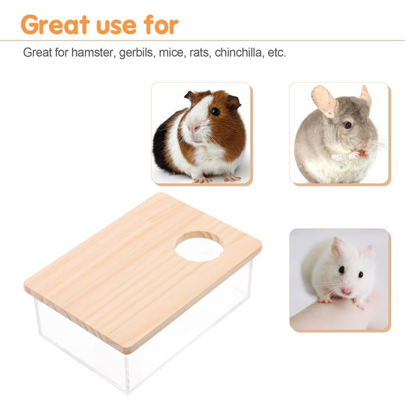 Χάμστερ Sand Bath Box Δοχείο Μικρή μπανιέρα Σπίτι μπάνιου Ζώο τσιντσιλά Μπάνιο κατοικίδιων ζώων Χάμστερ κατοικίδια ζώα Hideoutgerbil Κλουβί