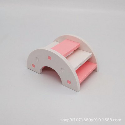 Hörcsög játékok Aranyos hörcsög tornajáték fából készült szivárványhíd libikóka hinta játékok kisállat tevékenységek mászó játék ketrec kiegészítők