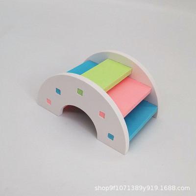 Hörcsög játékok Aranyos hörcsög tornajáték fából készült szivárványhíd libikóka hinta játékok kisállat tevékenységek mászó játék ketrec kiegészítők