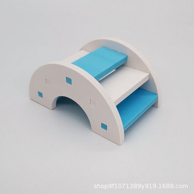 Hörcsög játékok Aranyos hörcsög tornajáték fából készült szivárványhíd libikóka hinta játékok kisállat tevékenységek mászó játék ketrec kiegészítők