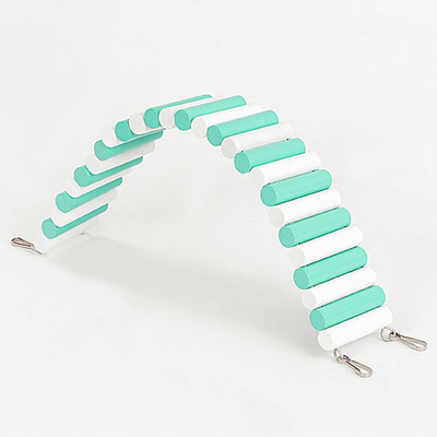 Χάμστερ πολύχρωμη σκάλα γυμναστικής υψηλής αντοχής Φυσικά ξύλινα παιχνίδια αναρρίχησης Προμήθειες για κατοικίδια με 2 γάντζους στερέωσης 6x40cm