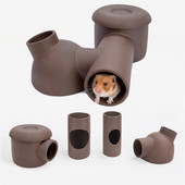 Hamstri lilla liivatunneli koobas suvine jahutustoru kuldne siidikaru keraamiline pesa meisterdage kombineeritud kanal Hamstri labürint