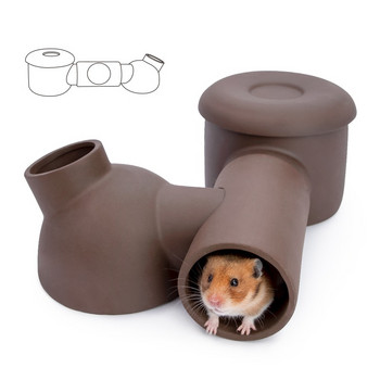 Hamster Purple Sand Tunnel Cave Summer Cooling Pipe Golden Silk Bear Κεραμική φωλιά DIY Συνδυασμός καναλιών Hamster Maze