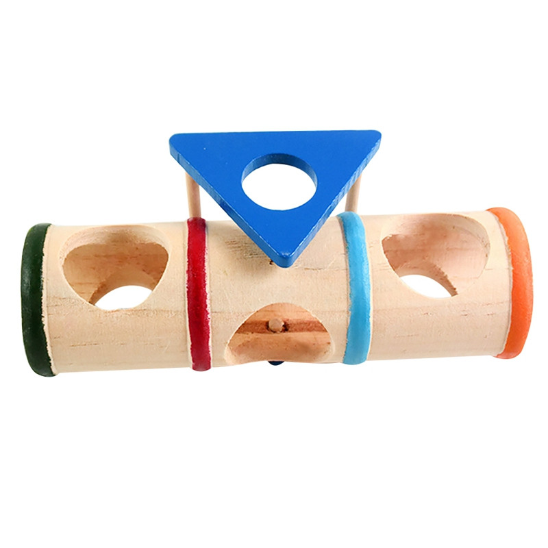 Tunel din lemn pentru animale, tub de exercițiu, jucărie de mestecat pentru iepure, dihor, hamster, cobai, hamster, jucărie, tunel mic pentru animale de companie