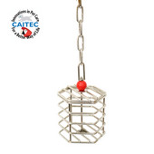 CAITEC Jucării pentru păsări Cușcă multifuncțională din oțel inoxidabil pentru papagali Dispozitiv de hrănire pentru papagali Recipient pentru hrana pentru păsări