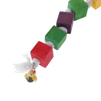 Παιχνίδι που μασάει Ξύλινα μπλοκ παπαγάλος παπαγάλος που προσελκύουν την προσοχή του κατοικίδιου Παιχνίδι με κορδόνια που κρέμονται από ξύλο