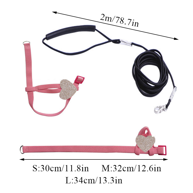 Gara putnu iejūga pavada pret sakodienu treniņu virve Dekoratīva viegla papagaiļa veste virve mājdzīvnieku āra lidošanai
