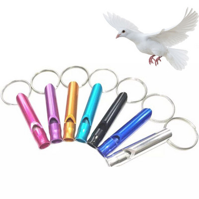 5 Pcs Aluminum Pigeon Training Whistle Flute Portable Keychain Adjustable Whistle Alarm Cat Dog Training Whistle