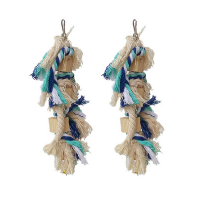 2 buc. Blocuri de jucărie de mestecat papagal, frânghie, șuvițe cu noduri, mușcătură din dinți, leagăn cușcă pentru păsări de dragoste Cintez