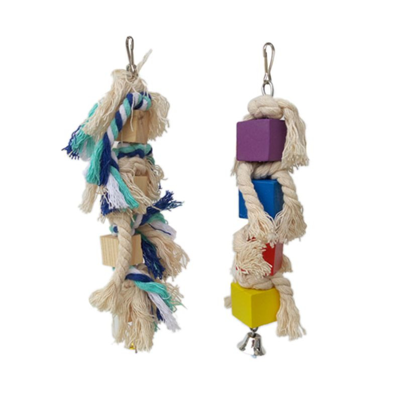 2 buc. Blocuri de jucărie de mestecat papagal, frânghie, șuvițe cu noduri, mușcătură din dinți, leagăn cușcă pentru păsări de dragoste Cintez