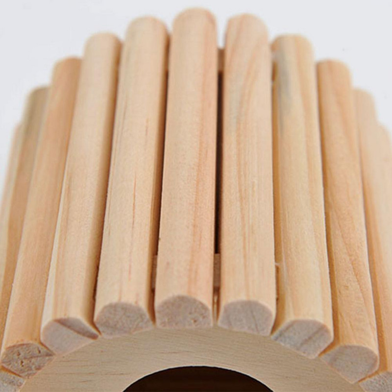 Vastupidav lõhestatud puidust väike orav Cavia hamstrimaja kabiin lemmikloomavarustus kollane poolringikujuline puuaugukujuline magamispesa