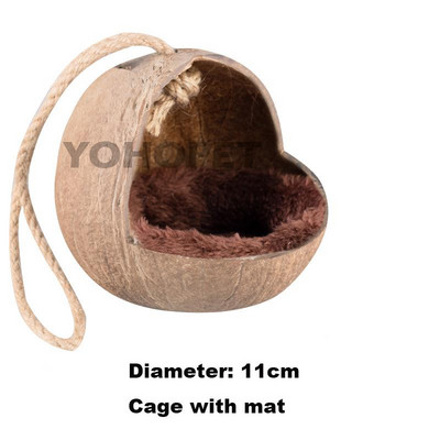 Prirodni mali kućni ljubimci Kokosovi kavezi Kavez za kućne ljubimce za hrčka Zamorac Miševi Vjeverica Drvena kućica za štakora Glodavac Gnijezdo za male životinje