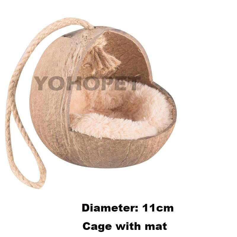 Prirodni mali kućni ljubimci Kokosovi kavezi Kavez za kućne ljubimce za hrčka Zamorac Miševi Vjeverica Drvena kućica za štakora Glodavac Gnijezdo za male životinje
