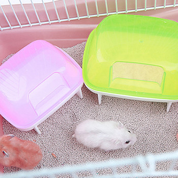 Кутия за отпадъци за хамстер Вана Пясък Тоалетна Тиган Малък домашен любимец Клетка за мишки за хамстер Почистване на баня Сауна Стая Чинчила Плъх Почистващ препарат