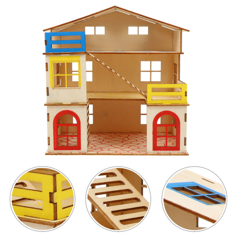 1 set hamster castel hamster casă din lemn scară pentru cățărat hamster joacă castel cameră șobolan cușcă jucărie exercițiu cu scară