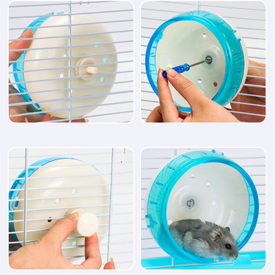 Hamster Wheel Ultra-quiet Roller Treadmill Guinea Pig Running Sports Round Wheel 12cm Home Small Animal Pet Cage Accessories