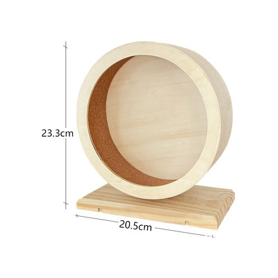 Koka klusais vērpējs, neslīdošs skriešanas disks ežiem maziem mājdzīvniekiem vingrošanas ritenis kāmja vingrošanai koka riteņu rotaļlieta