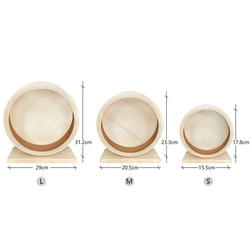 Koka klusais vērpējs, neslīdošs skriešanas disks ežiem maziem mājdzīvniekiem vingrošanas ritenis kāmja vingrošanai koka riteņu rotaļlieta