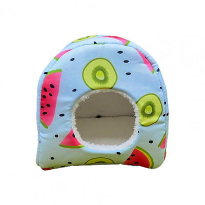 Cuib din bumbac de hamster drăguț, casă de veveriță moale semi-închisă, îngroșată, oferă sentiment de securitate, model de avocado, pat de hamster pentru toamnă