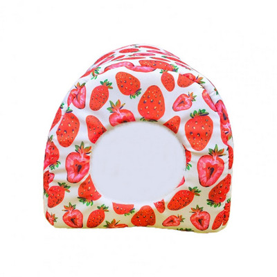 Cuib din bumbac de hamster drăguț, casă de veveriță moale semi-închisă, îngroșată, oferă sentiment de securitate, model de avocado, pat de hamster pentru toamnă