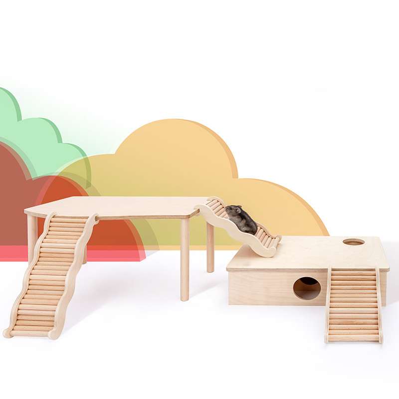 Drvene ljestve za hrčak Igračka za penjanje za male ljubimce za činčile Prirodne igračke za vježbanje hrčaka Dodaci za zamorce