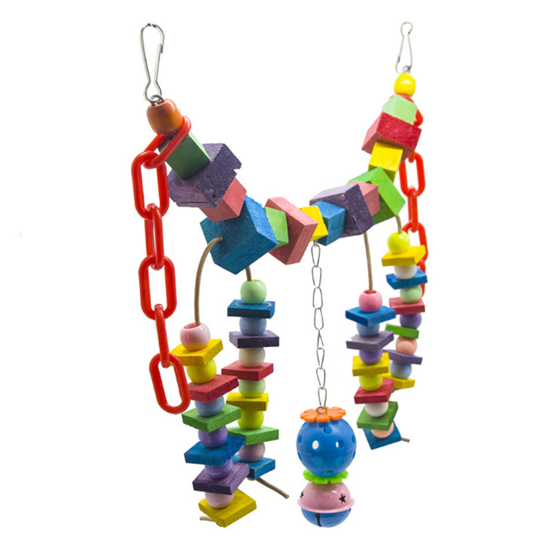 1 buc. Jucării pentru păsări pentru papagal, muşcături de păsări colorate, urcare, jucărie de mestecat, agăţat leagăn, cuşcă papagal, jucării de mestecat pentru păsări, accesorii pentru păsări