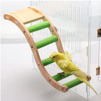 Ξύλινη γέφυρα σκάλας κατοικίδιων ζώων Play Platform Grinding Claws Διαδραστικό παιχνίδι Animal Bridge Toy Cage Habitat Toy for Hamster Bird