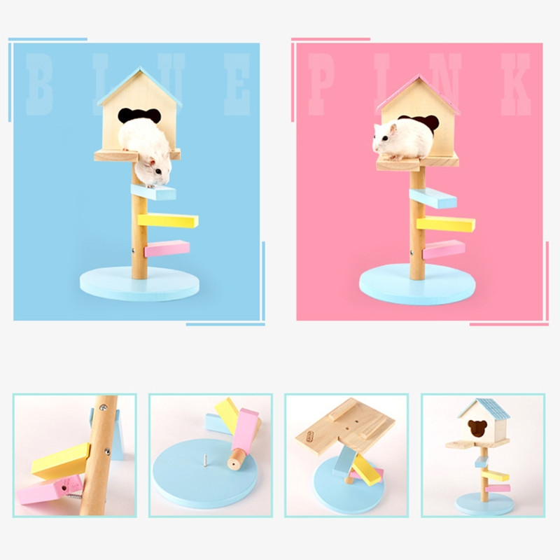 Άσκηση γυμναστηρίου Hamster House Funny Ladder Slide Bell Αναρρίχηση Ξύλινη Καλύβα Παιχνίδι κατοικίδιο ζώο Μικρό ζώο παιχνίδι κρησφύγετο Φωλιά