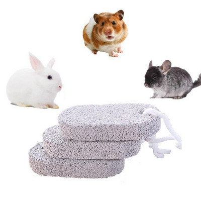 1 pc Drošība un veselība Oval Mineral Plus Calcium Bite Pet Molar Stone Kāmja Truša minerālu košļājamā rotaļlieta Mazi mājdzīvnieku piederumi