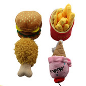 1 tk Koera närimismänguasi Eraldi kombineeritud toidumänguasi koos heliga Hamburger Kanajalg friikartulid lemmikloomamänguasi