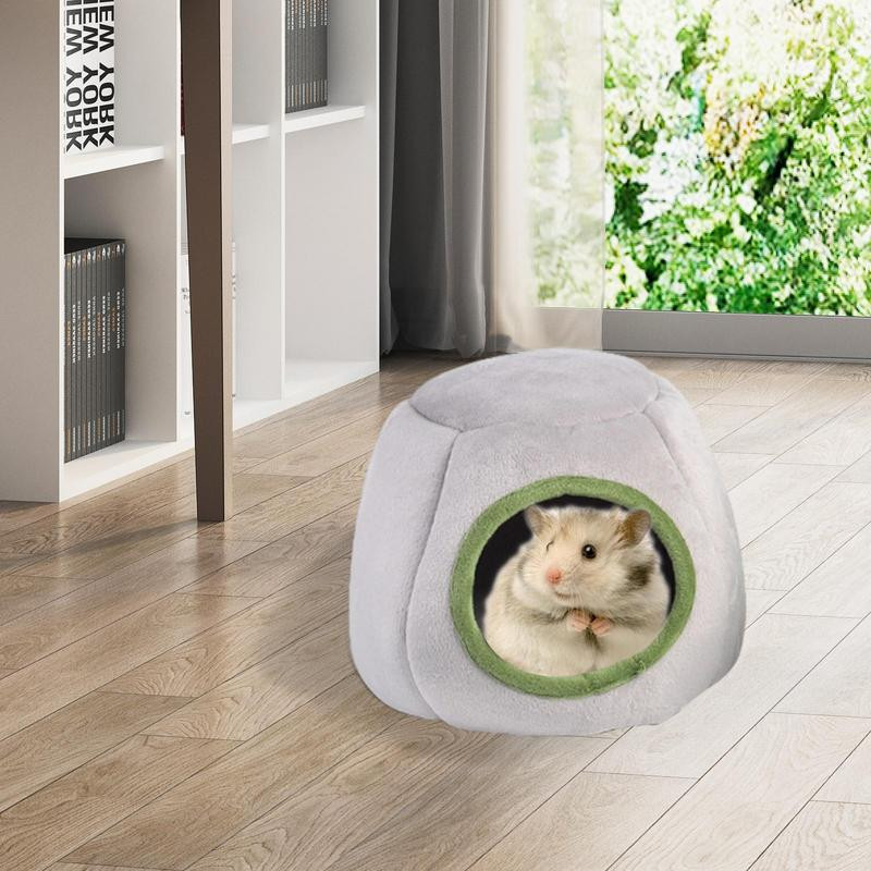 Cuib adormit de hamster | Peșteră confortabilă și ascunzătoare caldă | Cuib Cald pentru Animale Mici Lavabile Drăguț Peșteră Pat Călduț Pentru Animale Mici
