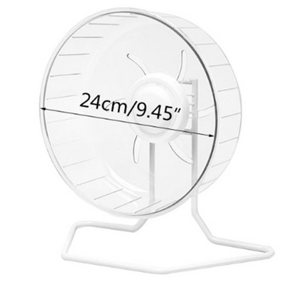 Caurspīdīgi kāmju skriešanas riteņi Vingrošanas ritenis ar metāla statīvu Kluss Gerbil Rat Pretslīdes plastmasas apakštase Viegli saliekams 16 24cm