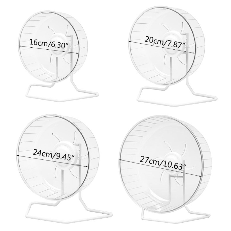 Caurspīdīgi kāmju skriešanas riteņi Vingrošanas ritenis ar metāla statīvu Kluss Gerbil Rat Pretslīdes plastmasas apakštase Viegli saliekams 16 24cm