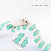 Χάμστερ πολύχρωμη σκάλα γυμναστικής υψηλής αντοχής Φυσικά ξύλινα παιχνίδια αναρρίχησης Προμήθειες για κατοικίδια με 2 γάντζους στερέωσης