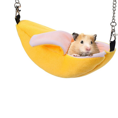 Prekrasan mekani krevet za sobu za hrčke, kavez za male kućne ljubimce, prikladan za zamorce za spavanje i igru s visećom mrežom od banane