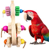 Harivad suured papagoi mänguasjad Papagoi interaktiivsed mänguasjad Värvilised puidust papagoi närimismänguasi Papagoi koolitustooted Linnutarbed