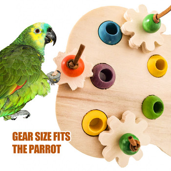Εκπαιδευτικά παιχνίδια μεγάλου παπαγάλου παπαγάλος διαδραστικά παιχνίδια Πολύχρωμο ξύλινο παπαγάλος που μασάει παιχνίδι παπαγάλος προμήθειες πουλιών
