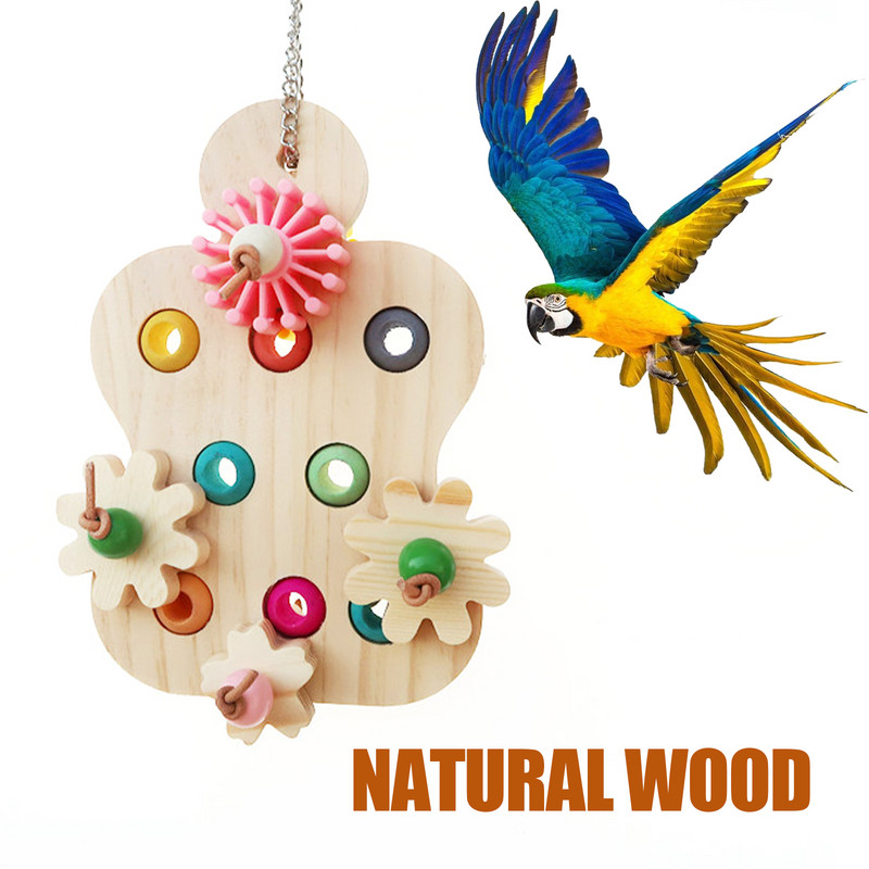 Harivad suured papagoi mänguasjad Papagoi interaktiivsed mänguasjad Värvilised puidust papagoi närimismänguasi Papagoi koolitustooted Linnutarbed