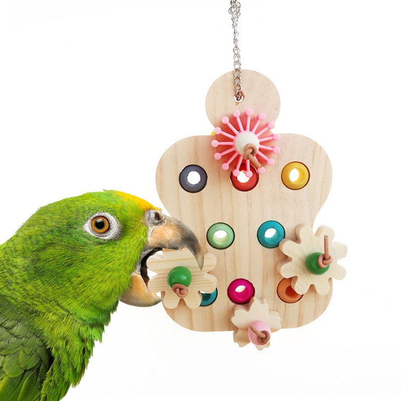 Harivad suured papagoi mänguasjad Papagoi interaktiivsed mänguasjad Värvilised puidust papagoi närimismänguasi Papagoi koolitustooted Linnutarbed