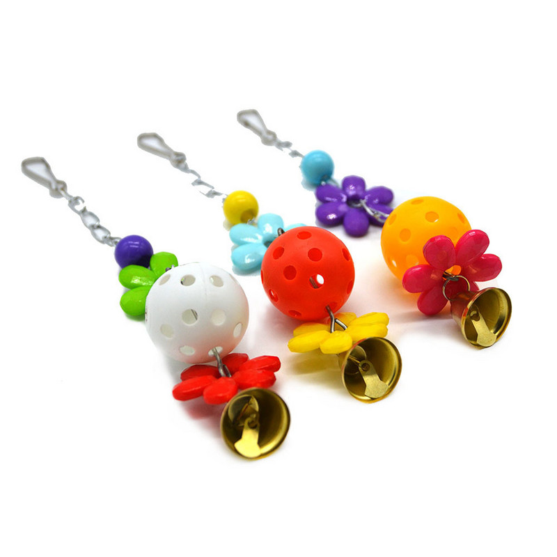 Jucării de mestecat pentru păsări de papagal cu articole de clopoțel agățat Mușcă de papagal Jucării de păsări de companie pentru antrenament de papagali.