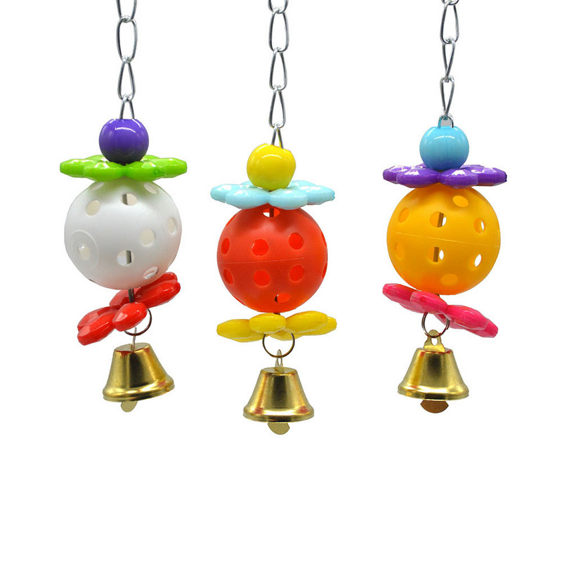 Jucării de mestecat pentru păsări de papagal cu articole de clopoțel agățat Mușcă de papagal Jucării de păsări de companie pentru antrenament de papagali.