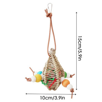 Bird Toys Parakeet Foraging Κρεμαστά μασητικά παιχνίδια με ξύλινο δερμάτινο σχοινί για μικρού και μεσαίου μεγέθους Macaws Προμήθειες για κατοικίδια