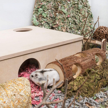 Φυσικό ξύλινο χάμστερ Mouse Tunnel Tube Toy Forest Κοίλος κορμός