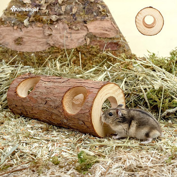 Φυσικό ξύλινο χάμστερ Mouse Tunnel Tube Toy Forest Κοίλος κορμός