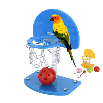 Parrot интерактивни тренировъчни топки Pet Birds Chew Toy Папагал Bell Balls Parrot Toy Birdie Баскетболен кош Подпори Pet Parrot Toys