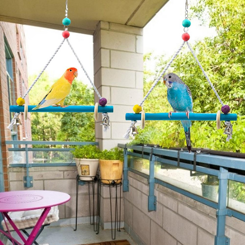 Suport de jucării pentru păsări Accesorii pentru papagal Conure, leagăn de dragoste, decorare cuști de biban, furnituri mici medii pentru perusi